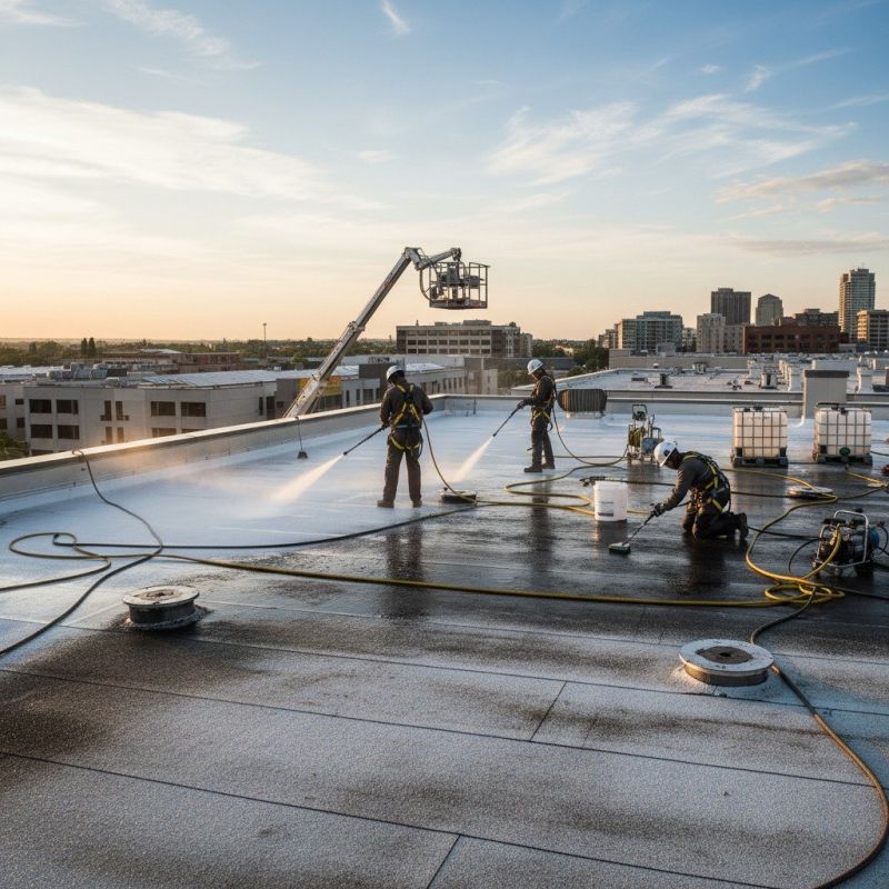 Local Industrial Roof Cleaning pros at work